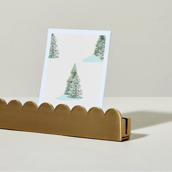 Hearth & Hand Holiday 22 Scalloped Metal Christmas Card